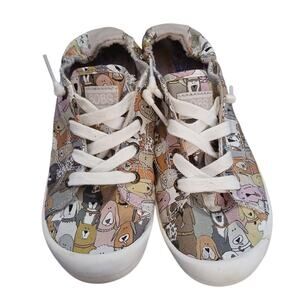 Bobs from Skechers Dogs Flats Graphic Slip On Beach Shoes Women's Sz 7.5 #31965